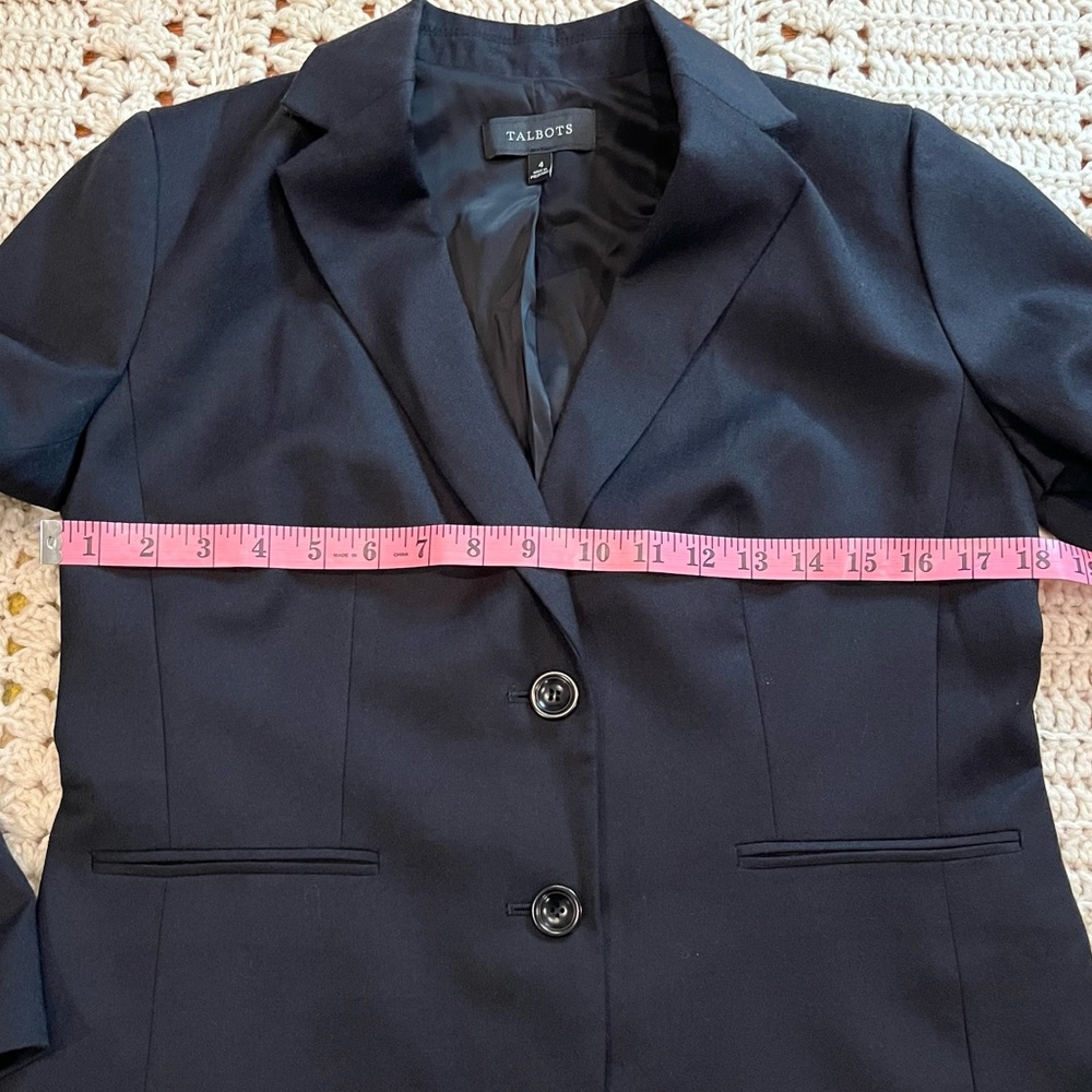 Talbots Black Wool Classic Blazer Size 4 New Condition - Picture 9 of 11
